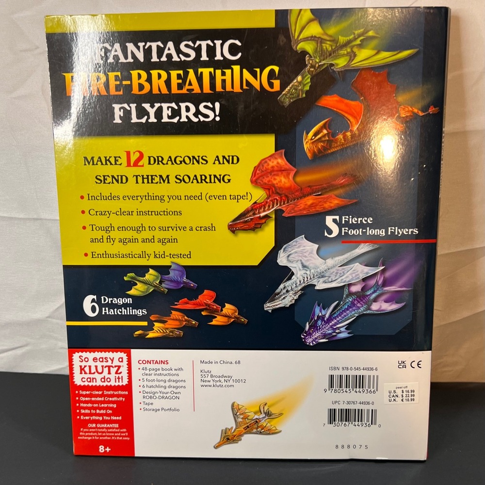 Klutz Paper Flying Dragons Activity Craft Kit Kids Multicolor New DIY Book - Picture 2 of 3